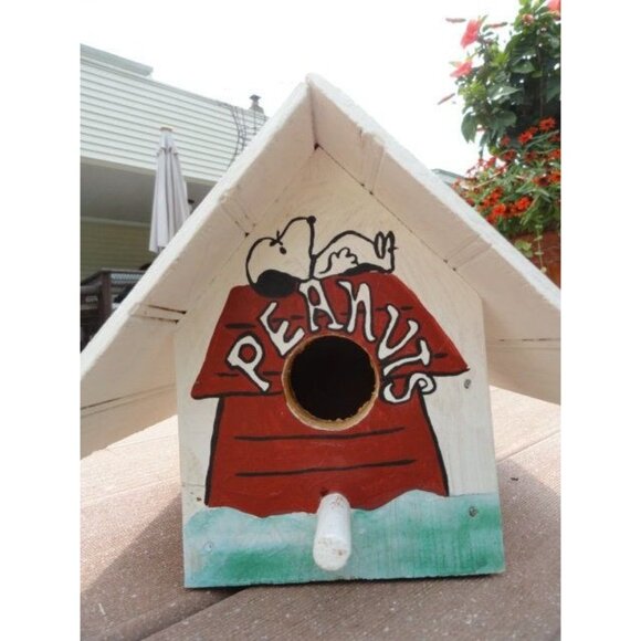 Hand Made Hand Painted Seven Peanuts Characters Birdhouse One Of A Kind Mint - Picture 7 of 9